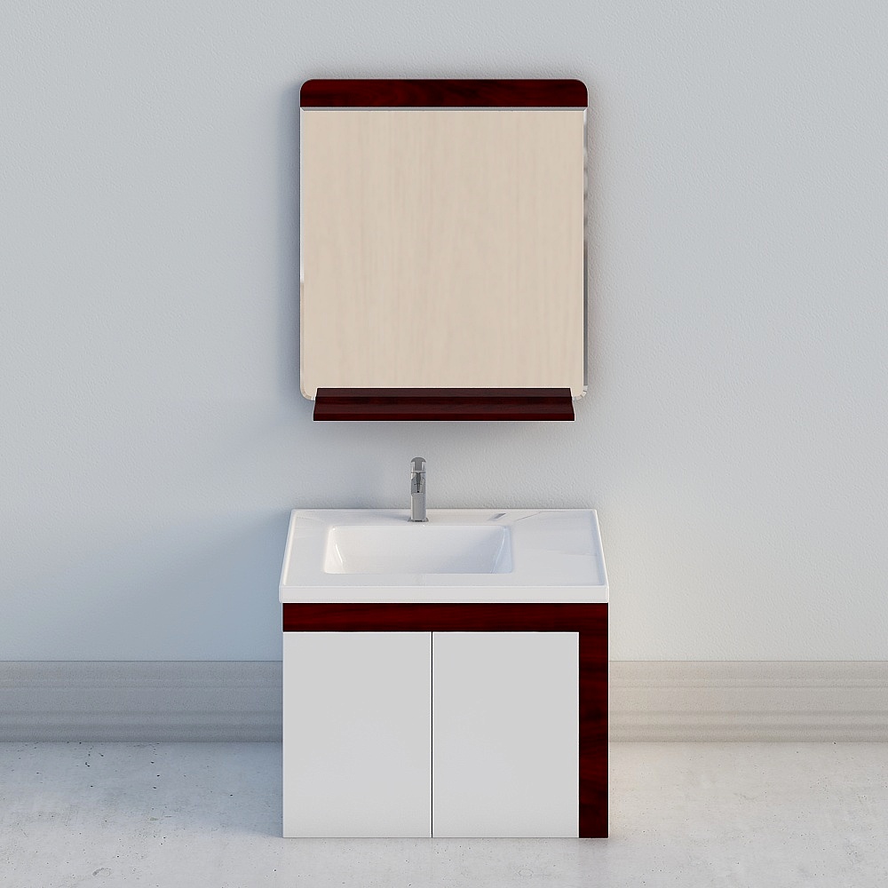 Elegant Modern Bathroom Cabinet 3D model