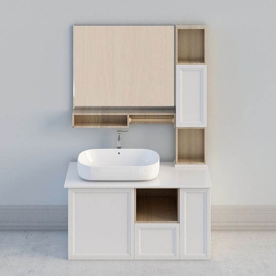 Elegant Bathroom Vanity 3D model for Contemporary Spaces