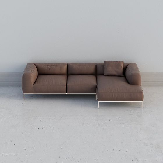 Elegant Low-Polygon Sofa 3D model for Modern Spaces