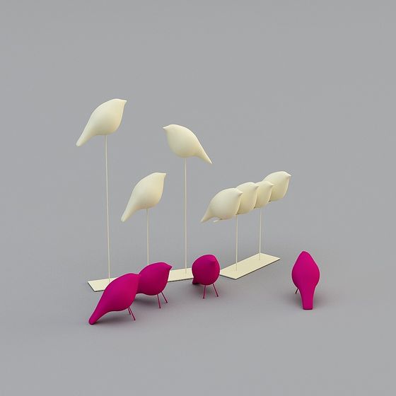 Modern Low Poly Bird 3D Model Collection