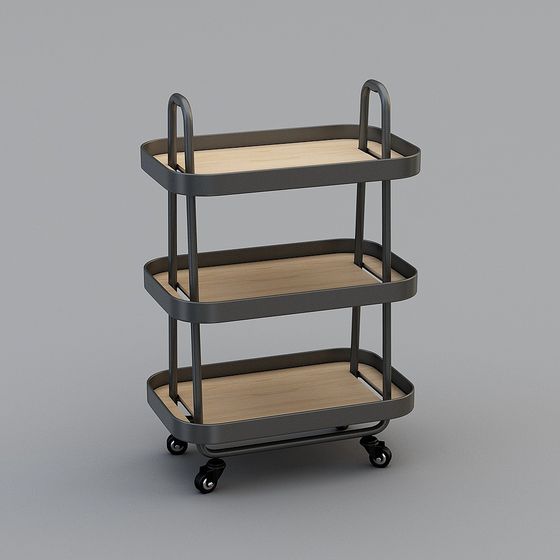 Stylish Mobile Cart 3D Model for Creative Projects