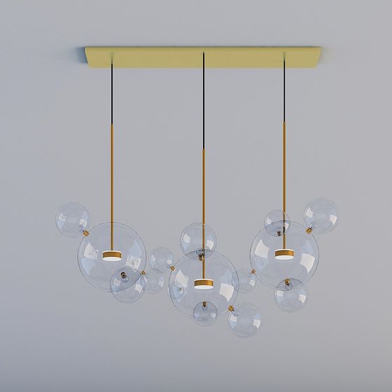 Elegant Low-Poly Chandelier 3D model