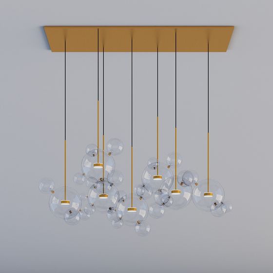 Stylish Low-Polygon Pendant Light 3D model