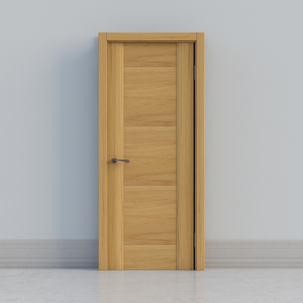 Stylish Minimalist Wooden Door 3D model