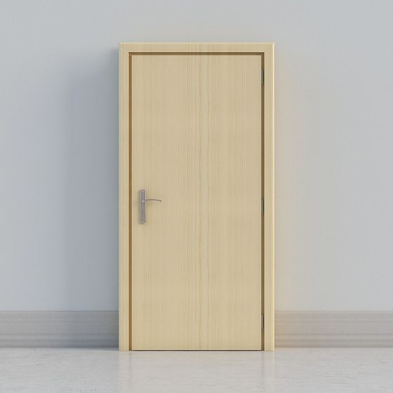 Minimalist Wooden Door 3D Model for Modern Design