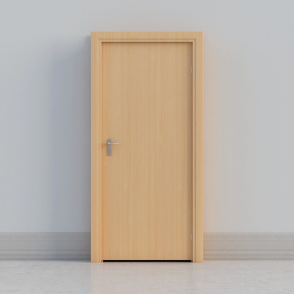 Minimalist 3D Door Model with Realistic Textures