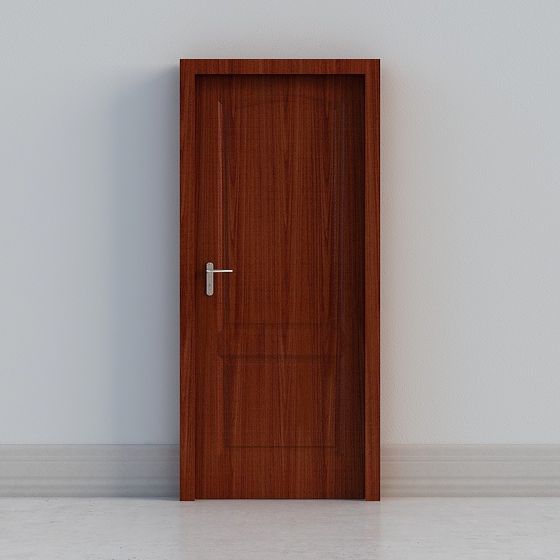Elegant Low-Poly Wood Door 3D Model