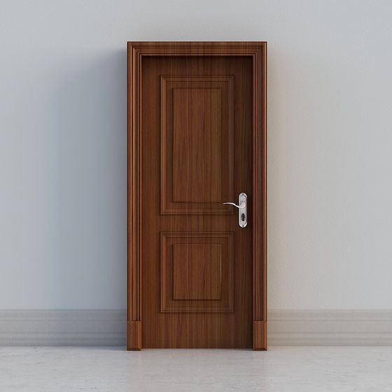 Classic Wooden Door 3D model with Modern Minimalism