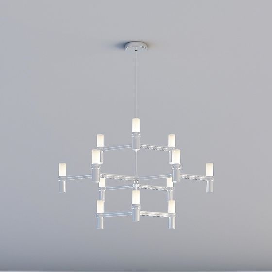 3D 조명은 모두 YM - 포스트모던 미니멀리스트 레스토랑 침실 연구 샹들리에 - 크라운 샹들리에 - RK-8021-12-Chrome