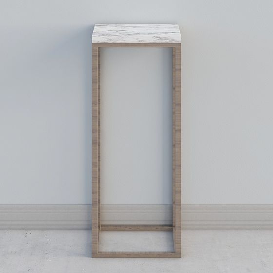 Elegant Marble and Wood Display Stand 3D model