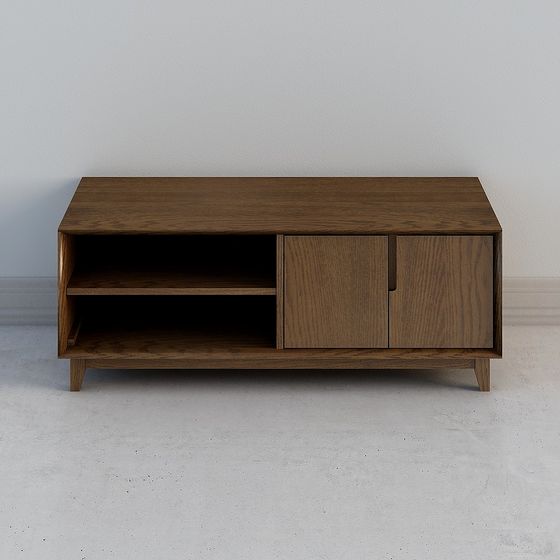 108090102スタイル4ドアコーヒーテーブル1.2メートルウォールナット色