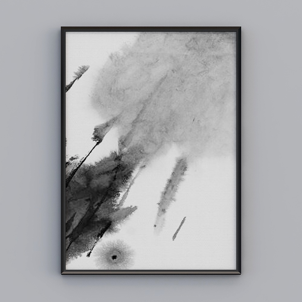 Minimalist Bath Decor 3D Model in Black