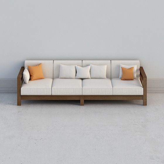 Urban Comfort 3D model Sofa in Low-Poly Design