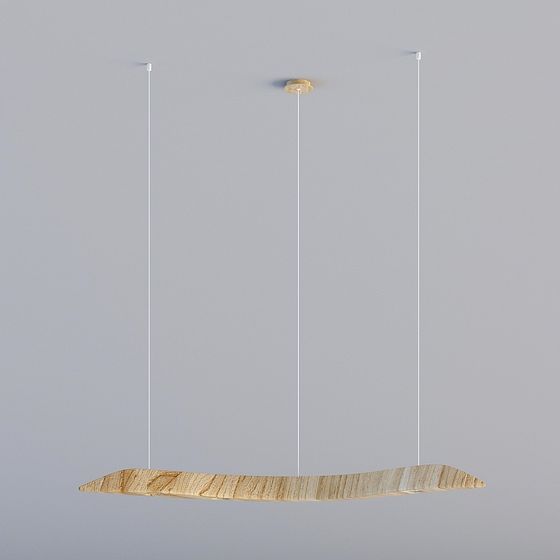 Minimalist Wooden Pendant Light 3D model
