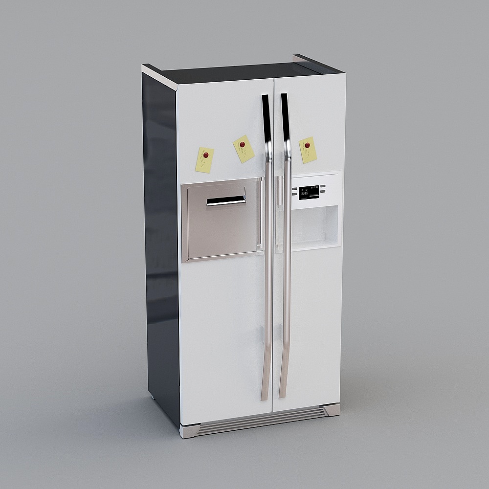 Stylish Minimalist Refrigerator 3D model