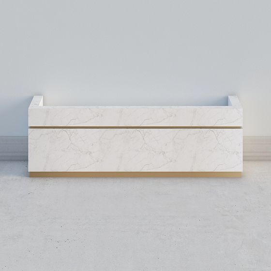 Elegant Marble Reception Desk 3D model for Modern Spaces