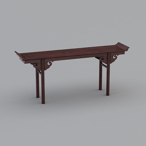 Charming Chinese Style Long Table 3D model for Modern Spaces