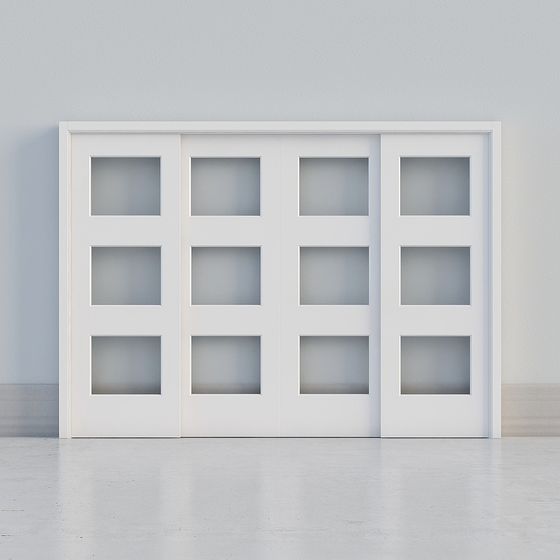 Minimalist Glass Window Door 3D model