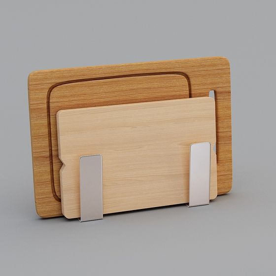 Stylish Wooden Cutting Board Set 3D model