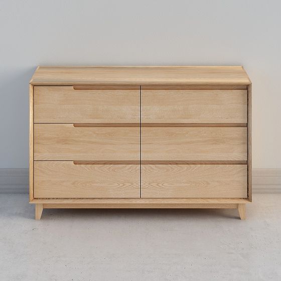 Low-Poly Wooden Storage Cabinet 3D model