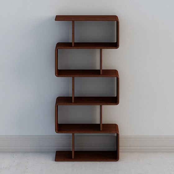 S Shape Bookshelf 3D model for Modern Interiors
