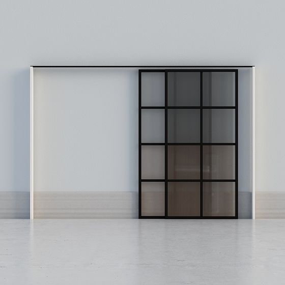 Industrial Style Sliding Door 3D model