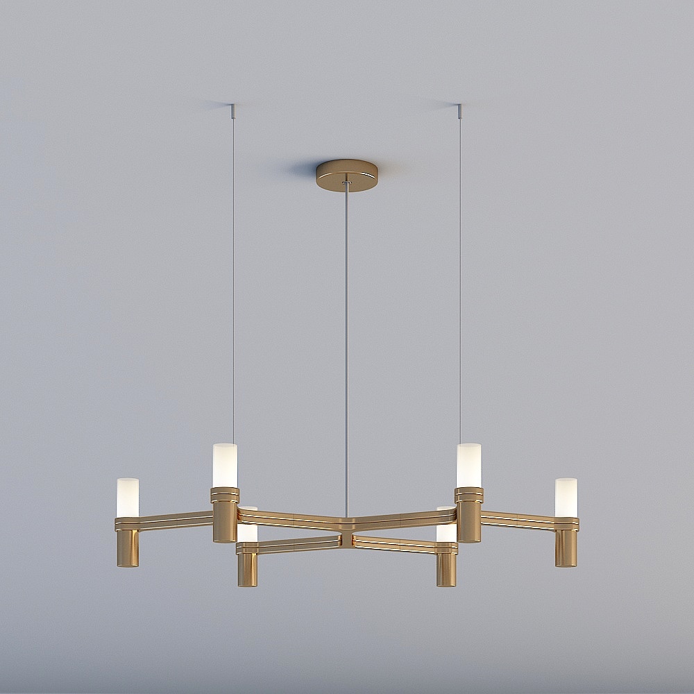 3D lights are all YM - Postmodern Minimalist Dining Room Bedroom Chandelier - Crown Chandelier - RK-8021-6-Gold