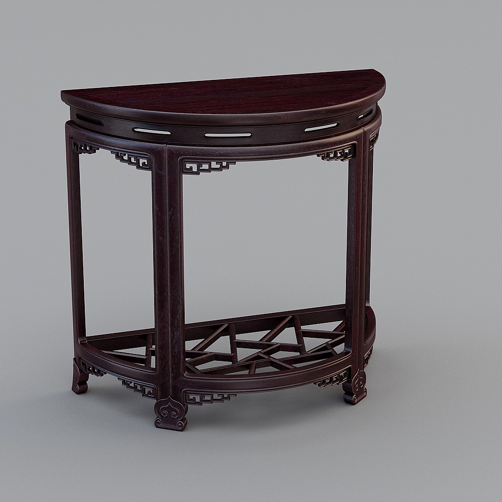Elegant Half-Round Side Table 3D Model