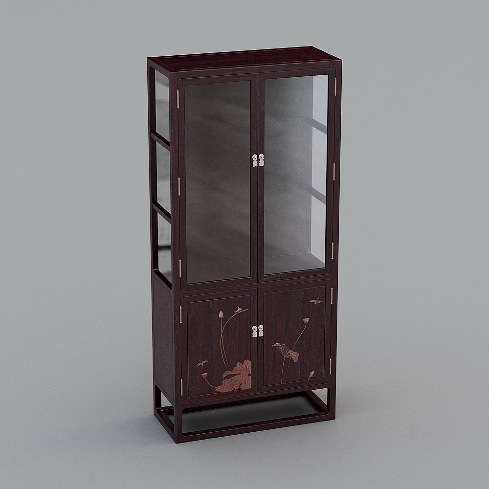 Elegant Chinese Display Cabinet 3D model