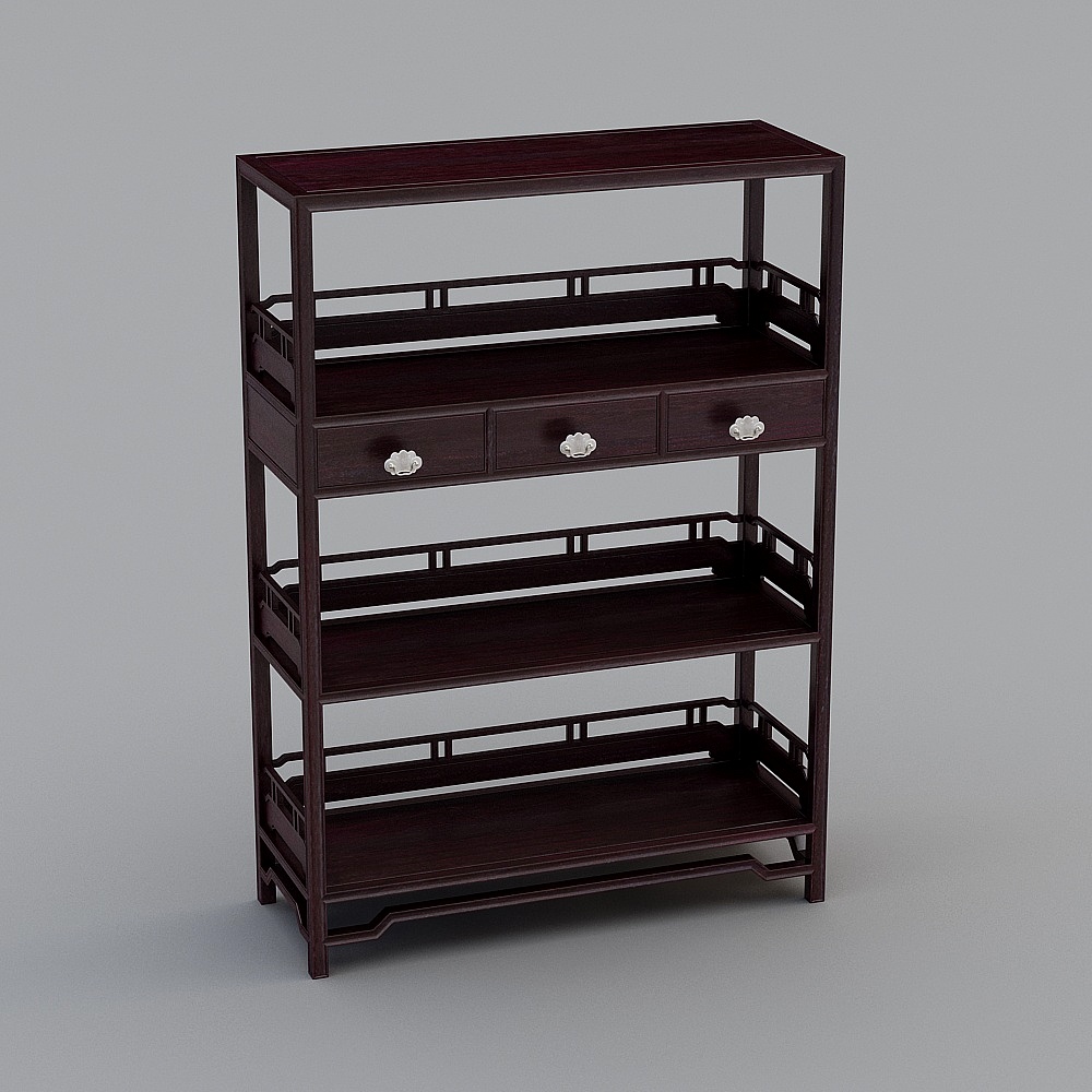 Vintage Bookshelf 3D model - Classic Meets Modern