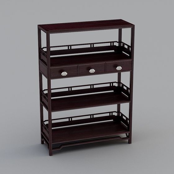Vintage Bookshelf 3D model for Stylish Interiors