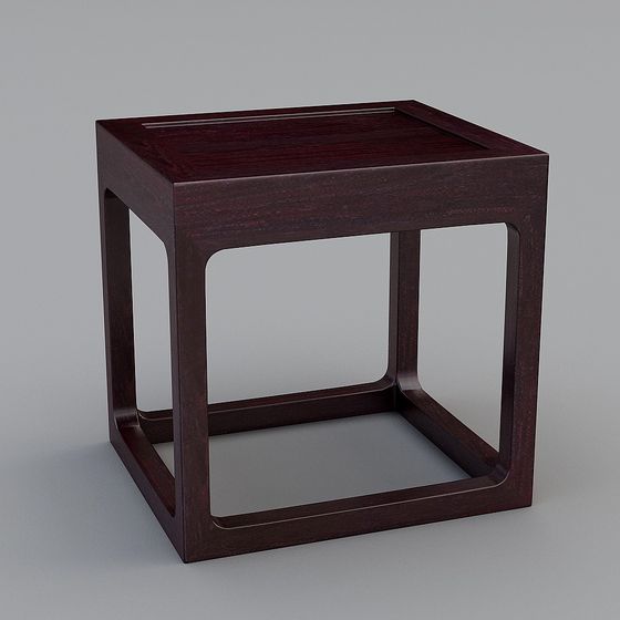 Elegant Wooden Side Table 3D model