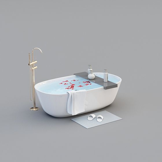 Minimalist Luxurious Bathtub 3D model Design