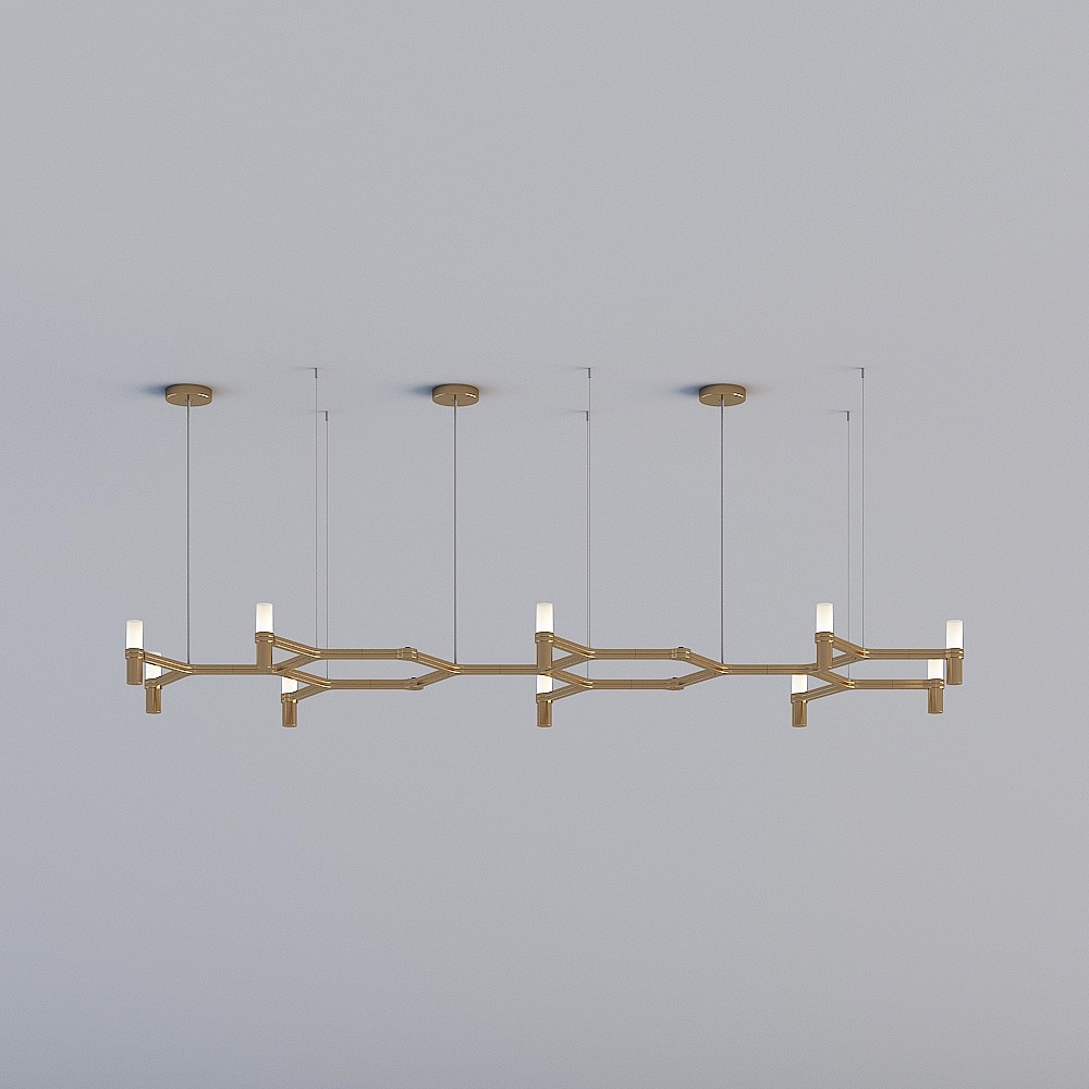 3D lights are all YM - Postmodern Minimalist Restaurant Bar Chandelier - Crown Chandelier - RK-8021-10-Gold