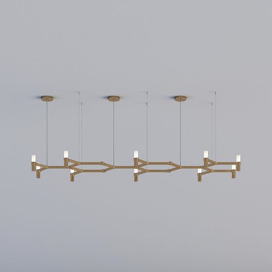 Elegant Hexagonal Pendant Light 3D model