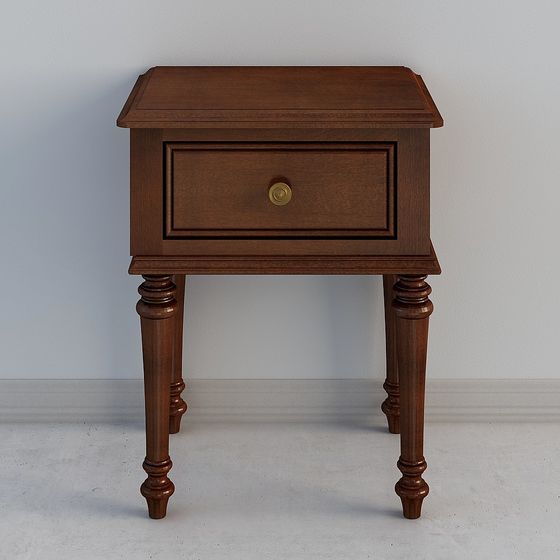 Vintage Nightstand 3D model with Retro Charm