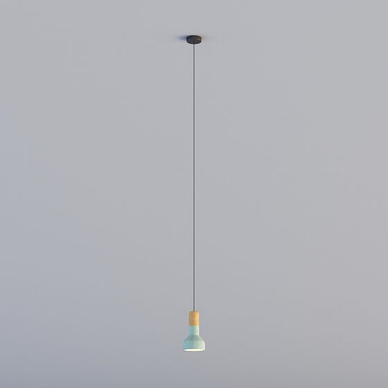 Sleek Low-Poly Pendant Light 3D model