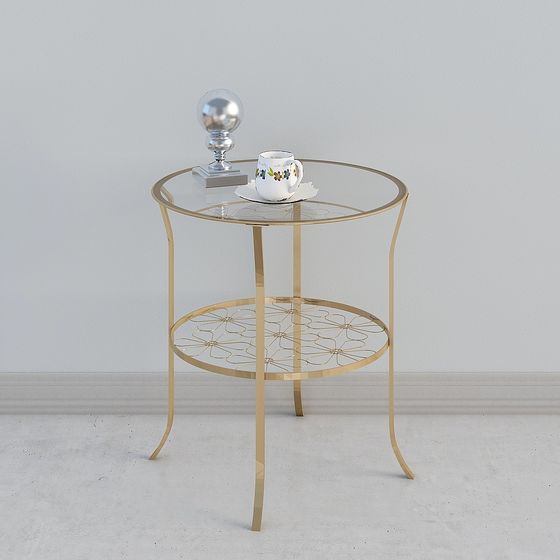 Elegant Round Side Table 3D model for Modern Interiors