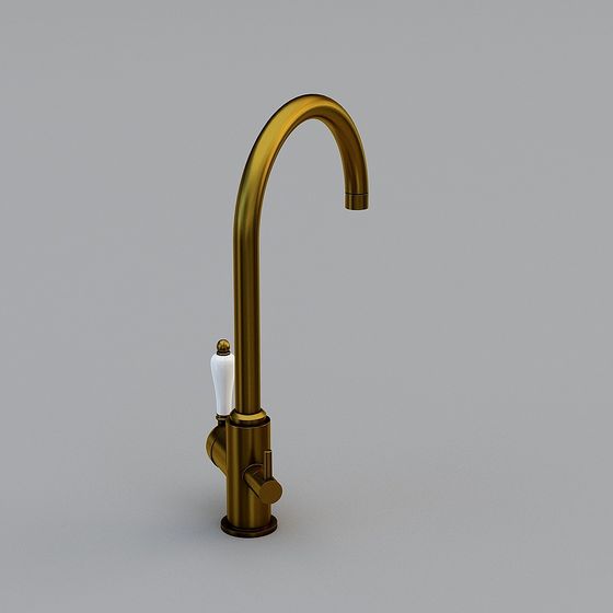 Elegant Vintage Gold Faucet 3D model