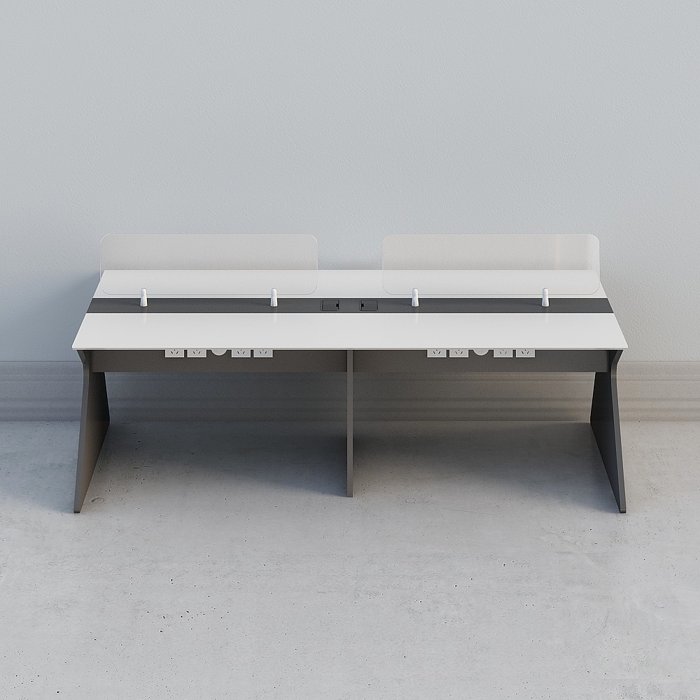 Knight glass table screen Office Table for 2