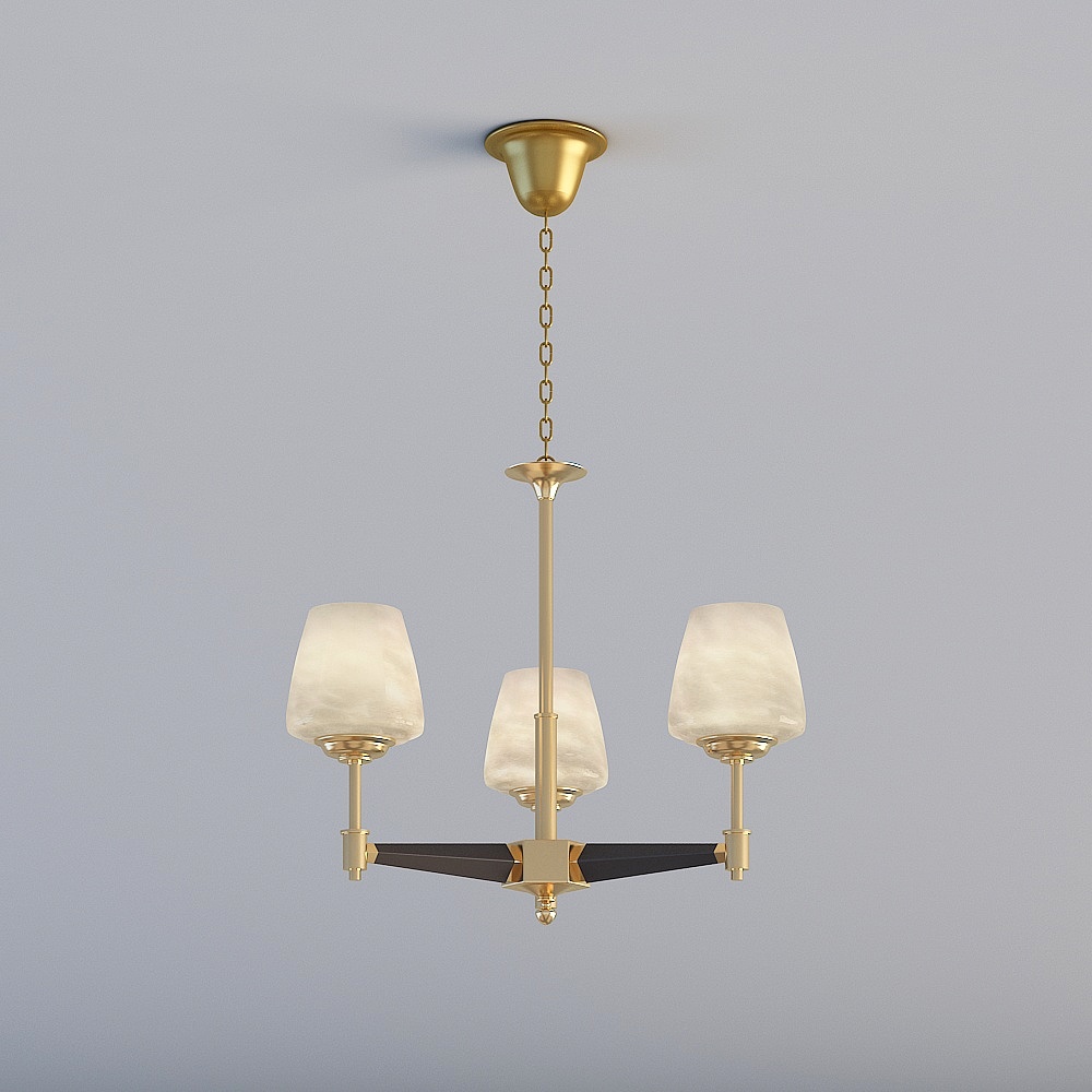 3D lights are all GSY-American new Chinese guest restaurant Xuanguan bedroom study full copper chandelier-8268-3