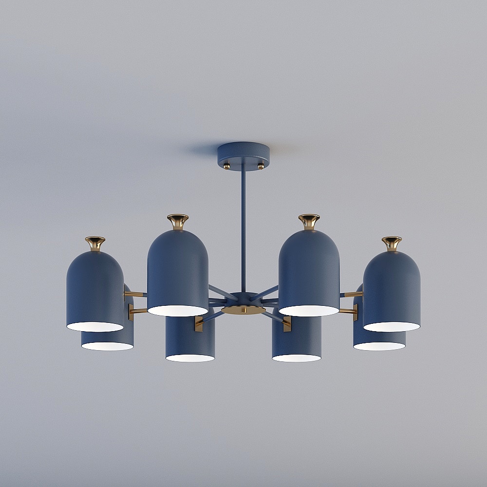 3D lights are all TY-Nordic Modern Minimalist Restaurant Bedroom Iron Macalon Chandelier-88047-8-Blue