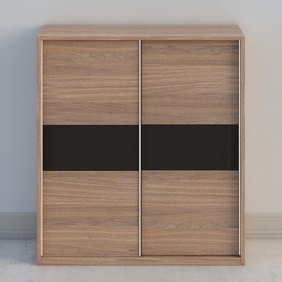 Stylish Minimalist Sliding Door Wardrobe 3D model