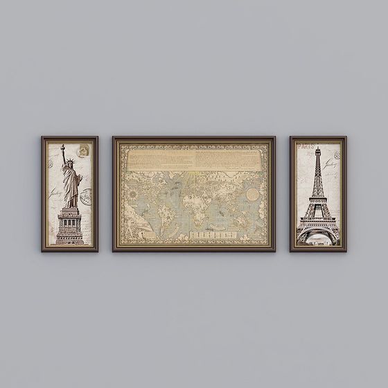 Vintage Charm 3D Model Collection of New York and Paris