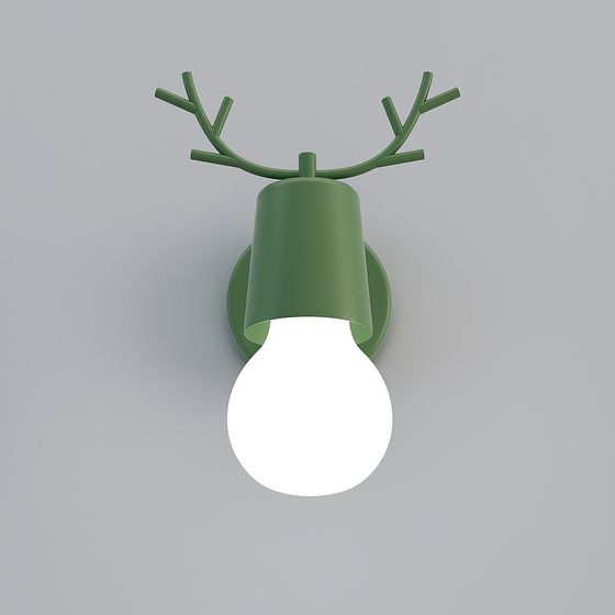 Forest Light Deer Antler Lamp 3D model