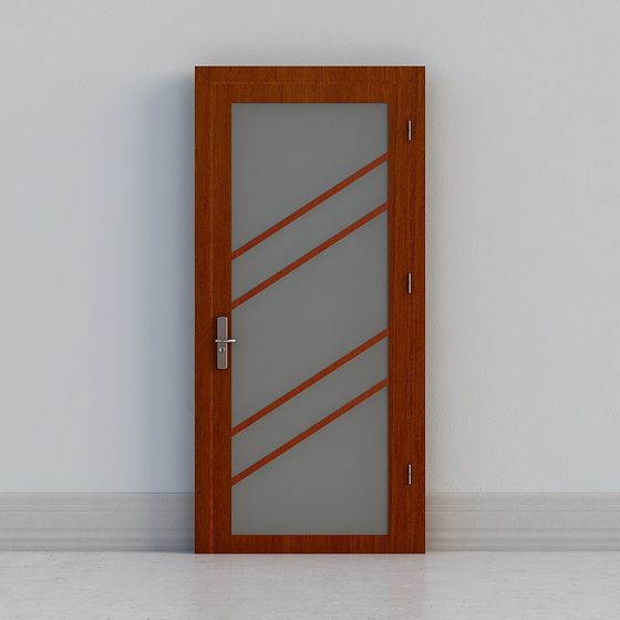 Diagonal Glass Door 3D model - Modern Aesthetic Design