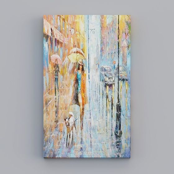 Rainy Lane Low-Poly 3D Model