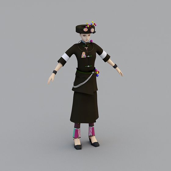 Ethnic Style Lady 3D model