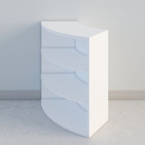 Sleek Curved Bookshelf 3D model