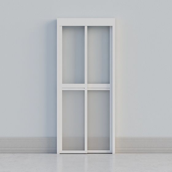 Stylish Glass Window Door 3D model for Modern Interiors